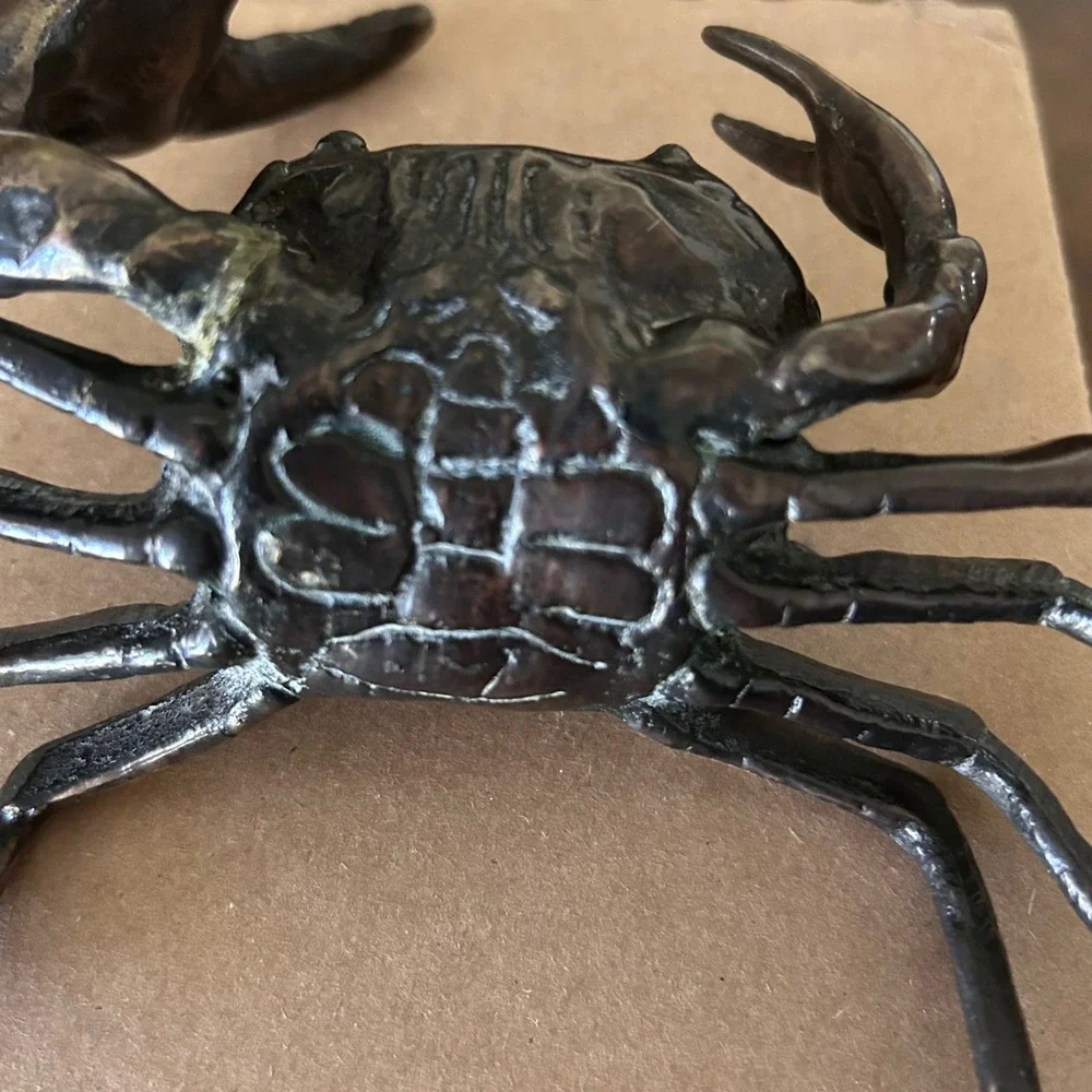 Vintage Bronze Crab Sculpture‎ Paperweight Figurine